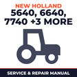New Holland 5640 6640 7740 784 8240 8340 Tractor Service & Repair Manual
