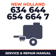 New Holland 634 644 654 664 7 Baler Service & Repair Manual