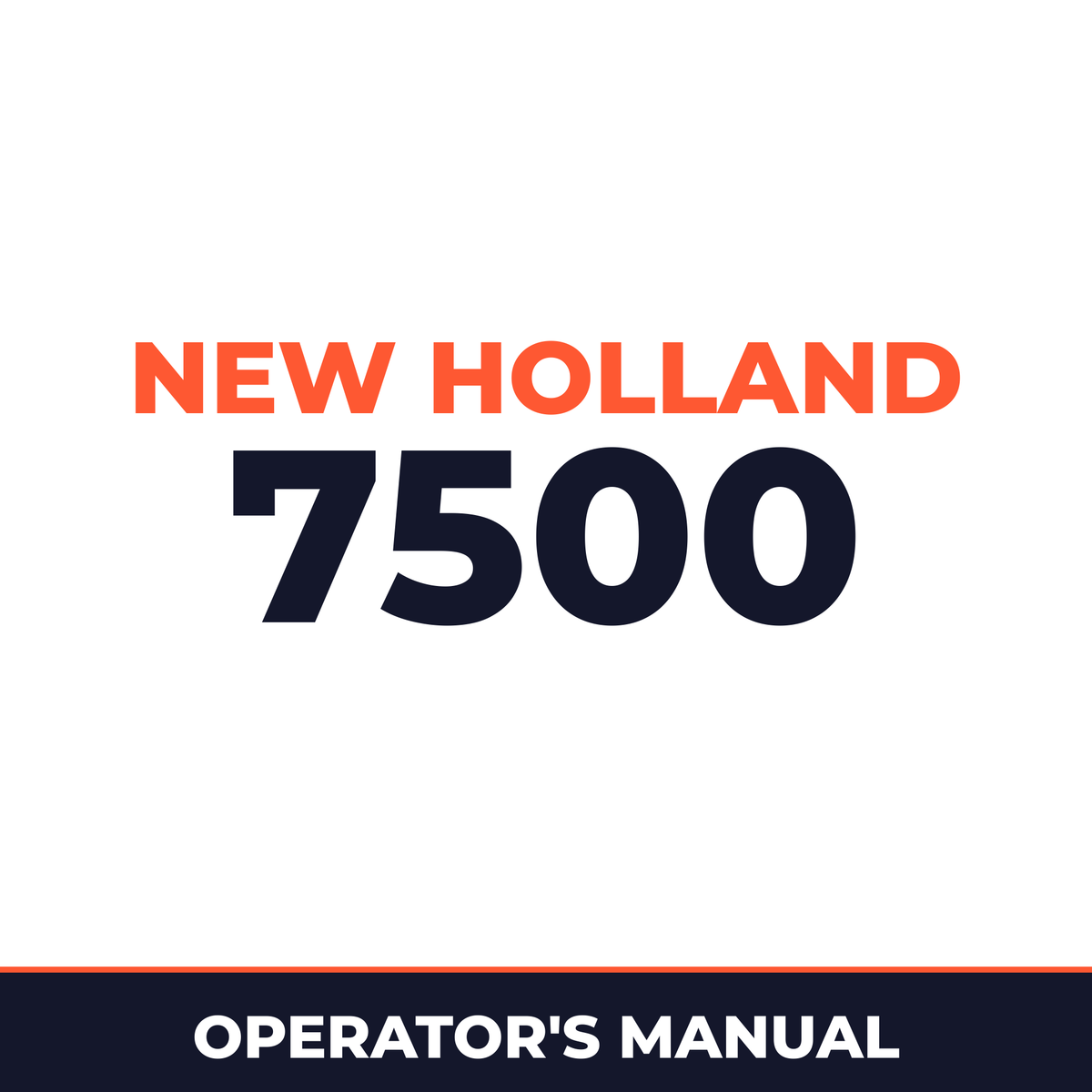 New Holland 7500 Planter Operator's Manual