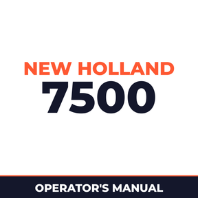 New Holland 7500 Planter Operator's Manual