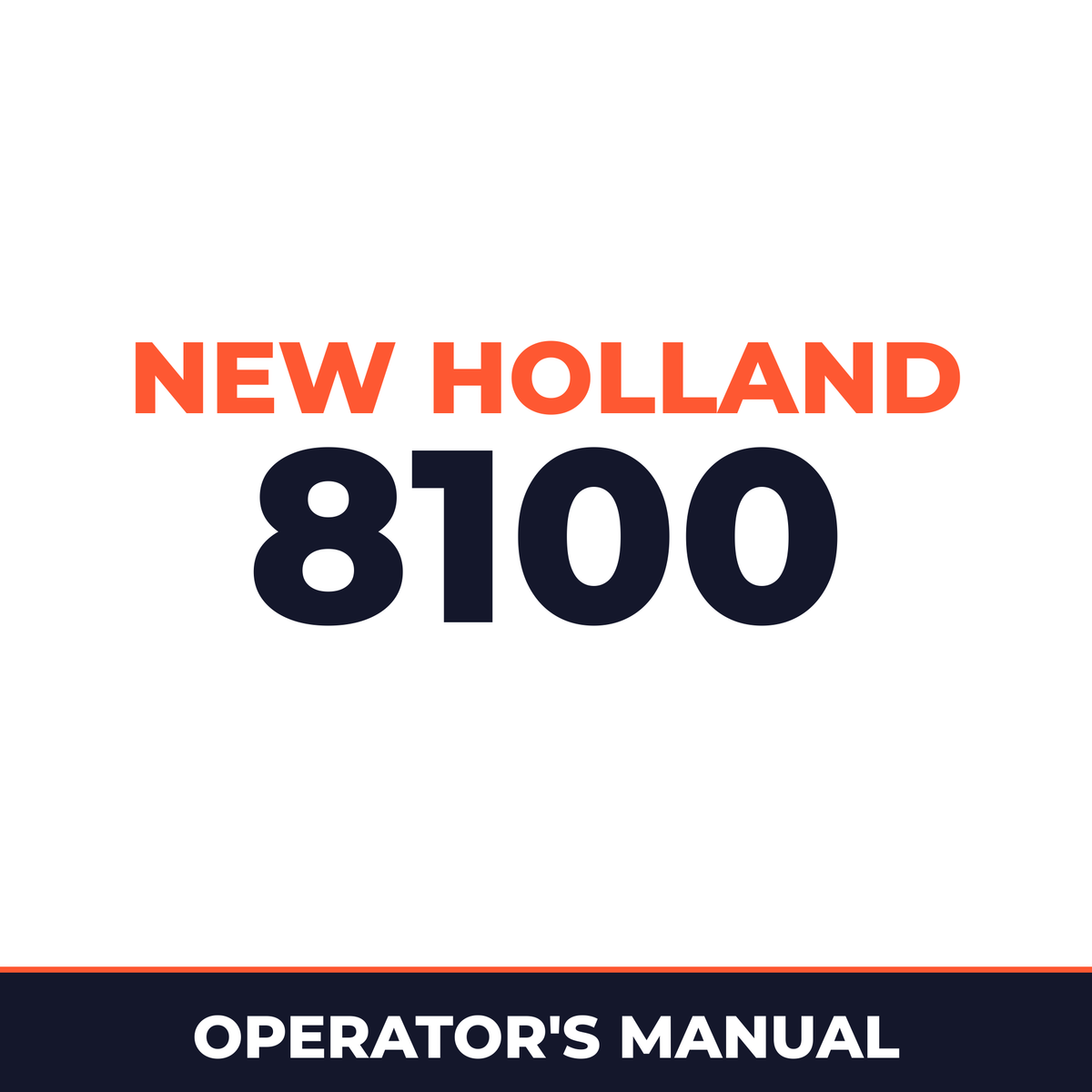 New Holland 8100 Planter Operator's Manual