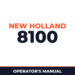 New Holland 8100 Planter Operator's Manual