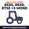 New Holland 8530 8630 8730 8830 TW15 TW25 TW35 TW5 Tractor Service & Repair Manual