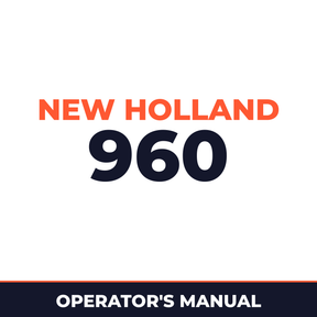 New Holland 960 Planter Operator's Manual