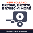 New Holland BR7060 BR7070 BR7080 BR7090 Round Baler Operator's Manual