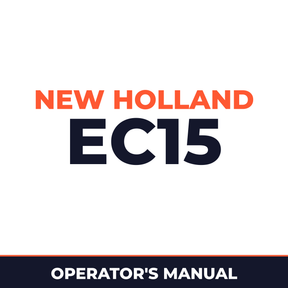 New Holland CE EC15 Operators Manual