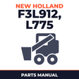 New Holland CE F3L912, L775 Parts Catalog