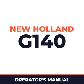 New Holland CE G140 Operators Manual
