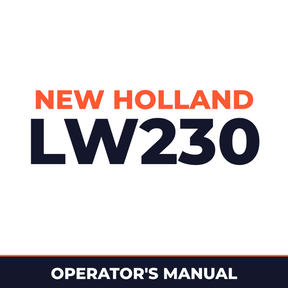 New Holland CE LW230 Operators Manual