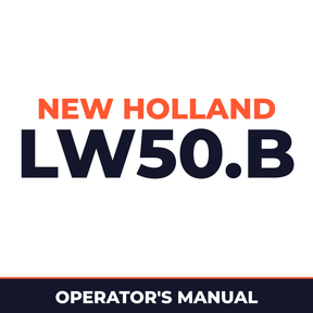 New Holland CE LW50.B Operators Manual
