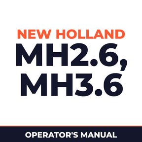 New Holland CE MH2.6, MH3.6 Operators Manual