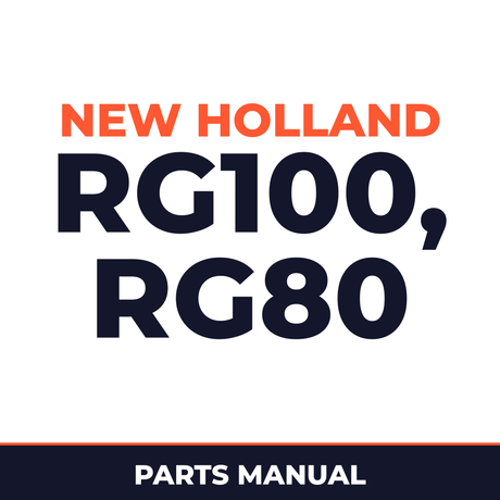 New Holland CE RG100, RG80 Parts Catalog