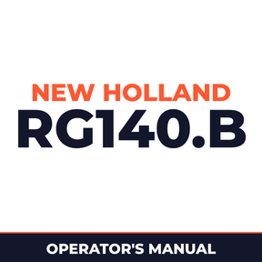 New Holland CE RG140.B Operators Manual
