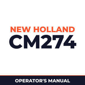 New Holland CM274 Operators Manual