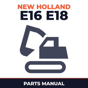 New Holland E16 E18 Mini Crawler Excavator Service Parts Catalogue Manual