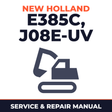 New Holland E385C Hino Diesel Engine J08E-UV Service Repair Manual