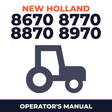 New Holland Ford 8670 8770 8870 8970 Tractor French Operator's Manual