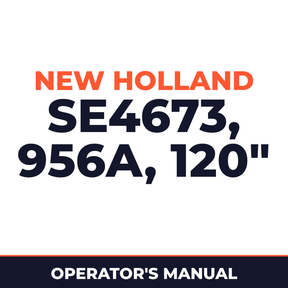 New Holland Ford SE4673 Series 956A 120` Rotary Cutter Operator's Manual