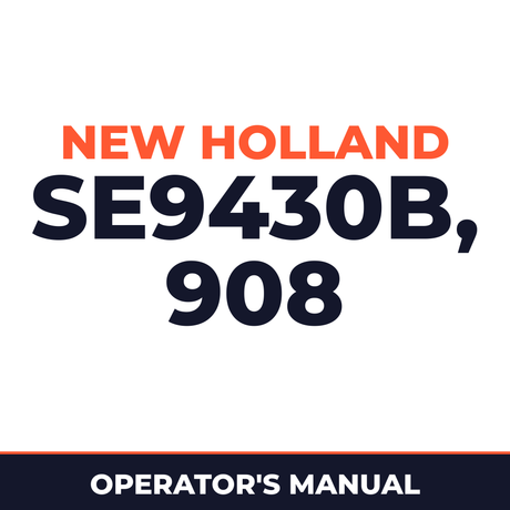 New Holland Ford Se9430B Series Rotary Cutter 908 Operator's Manual