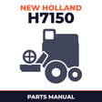 New Holland H7150 Combine Parts Manual