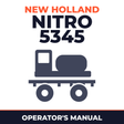New Holland Nitro 5345 Sprayer Operator's Manual