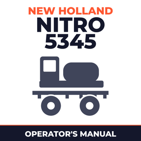 New Holland Nitro 5345 Sprayer Operator's Manual