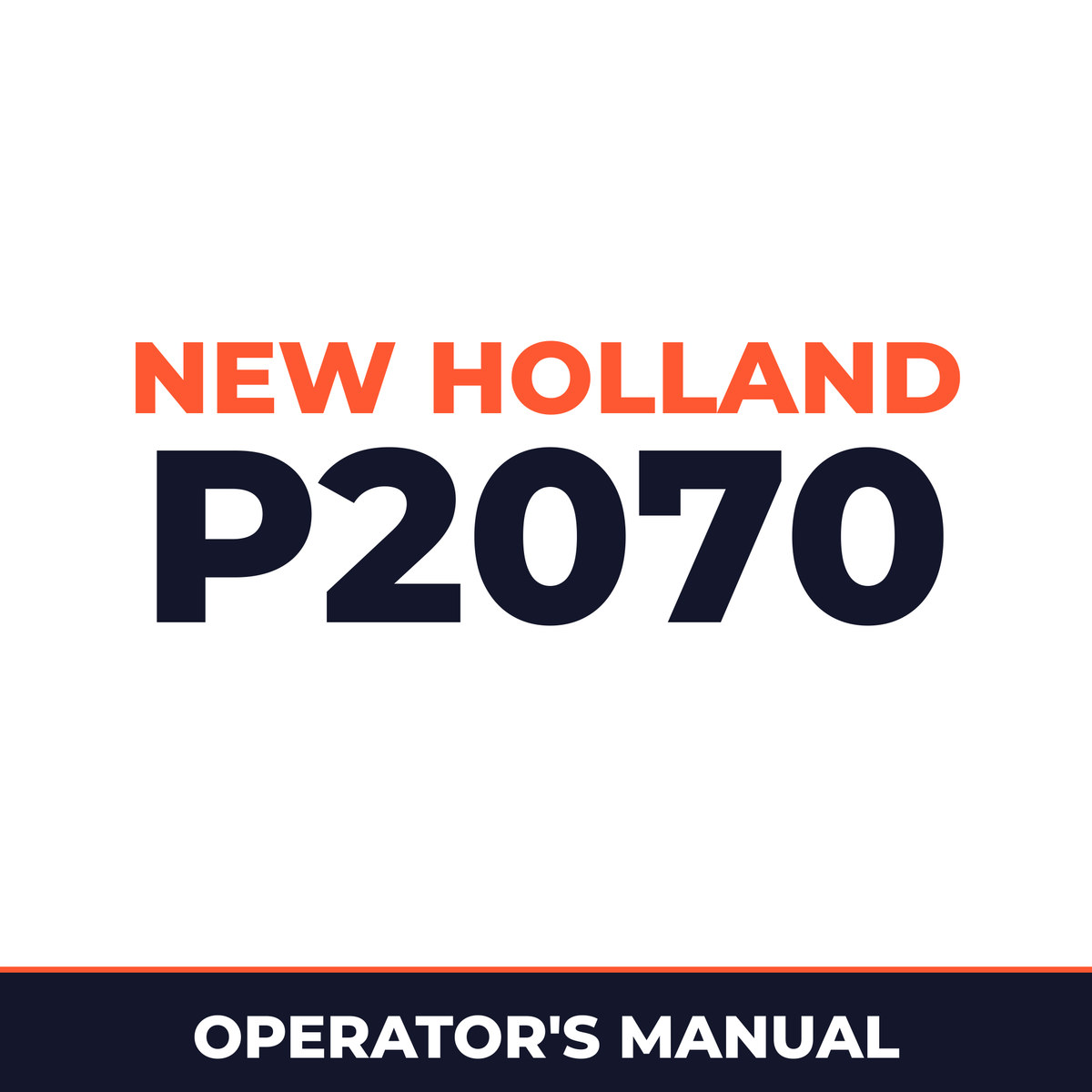 New Holland P2070 Planter Operator's Manual