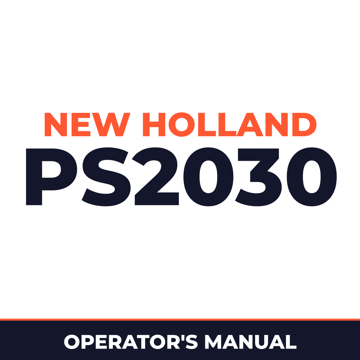 New Holland PS2030 Planter Operator's Manual