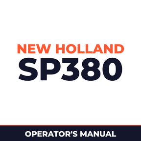 New Holland SP380 Planter Operator's Manual