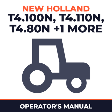 New Holland T4.100N T4.110N T4.80N T4.90N Tractor Operator's Manual