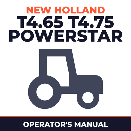 New Holland T4.65 T4.75 Powerstar Tractor Operator's Manual