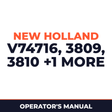 New Holland V74716 Ford 3809 3810 3812 Double Offset Tandem Disc Machine Operator's Manual