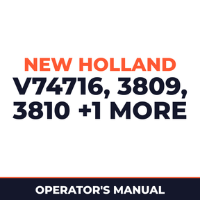 New Holland V74716 Ford 3809 3810 3812 Double Offset Tandem Disc Machine Operator's Manual