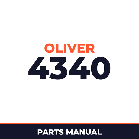 Oliver 4340 3 & 4 Bottom Pull Plow Machine Parts Manual