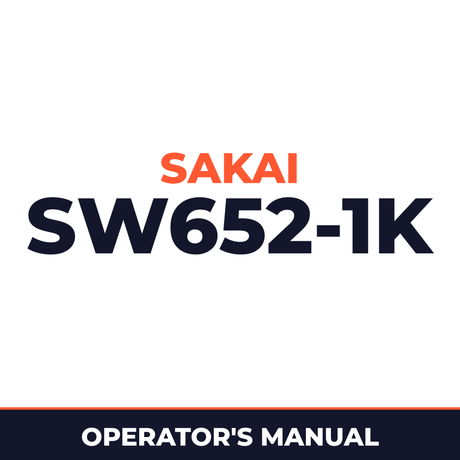 Sakai SW652-1k operating and maintenance manual