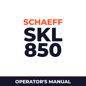 Schaeff SKL 850 Series A Operation Instructions Manual