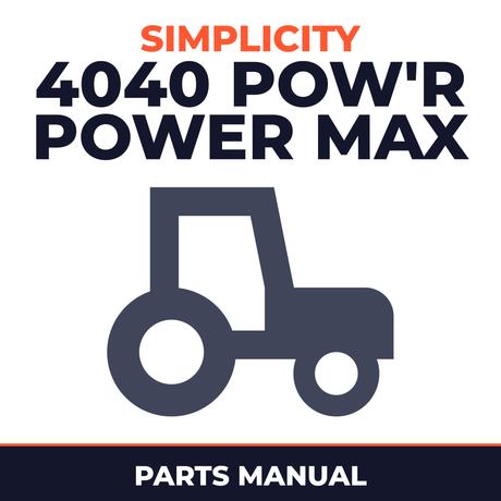 Simplicity 4040 Pow'r Power Max Tractor Parts Manual