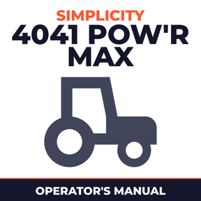 Simplicity 4041 Pow'r Max Tractor Operator's Manual