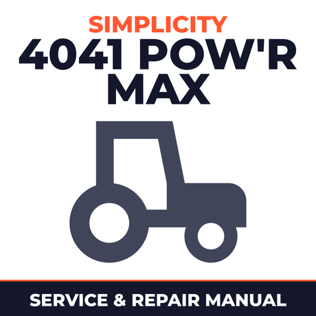 Simplicity 4041 Pow'r Max Tractor Service & Repair Manual
