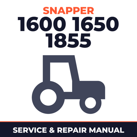 Snapper 1600 1650 1855 Tractor Service & Repair Manual