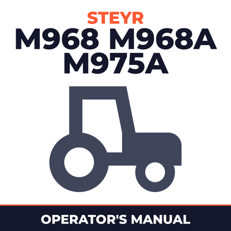 Steyr M968 M968A M975A Tractor Operator's Manual