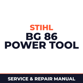 Stihl BG 86 Power Tool Machine Service & Repair Manual