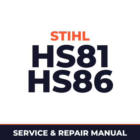 Stihl hs81 hs86 Machine Service & Repair Manual