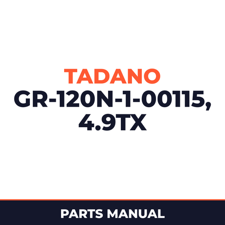 Tadano GR-120N-1-00115 4.9T,X,WINCH(W/O FREE-FALL),JIB(PT) Parts Manual