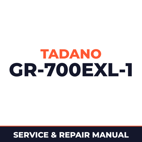Tadano GR-700EXL-1 Rough Terrain Crane Service Manual