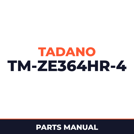 Tadano TM-ZE364HR-4 41002401034A FRAME/HOOK-IN,RADIO CONTROL(BJ INTERLOCK) Parts Manual