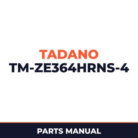 Tadano TM-ZE364HRNS-4 41002401714A FRAME/HOOK-IN,RADIO CONTROL,NAVI,SAFETY EYES Parts Manual