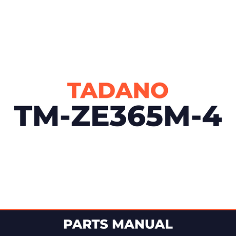Tadano TM-ZE365M-4 41002401185A FRAME/STANDARD,MANUAL VALVE Parts Manual