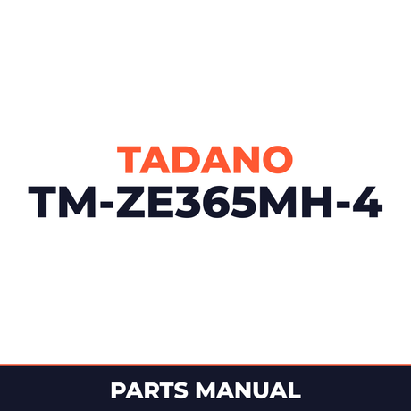 Tadano TM-ZE365MH-4 41002401195A FRAME/HOOK-IN,MANUAL VALVE Parts Manual