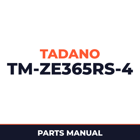 Tadano TM-ZE365RS-4 41002401165A FRAME/RADIO CONTROL,SAFETY EYES Parts Manual